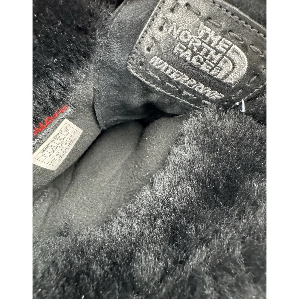 North Face Black Winter Boots Womens‎ 7 Insulated Suede Sheepskin Shearling Snow